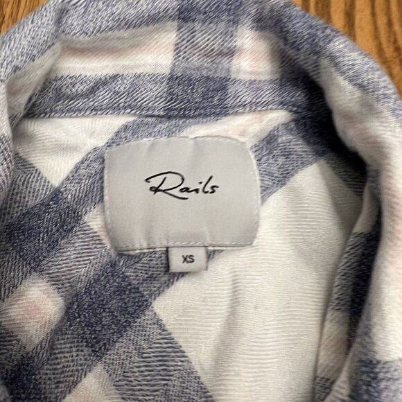 Rails Chambray Long Sleeve Cropped Button Down XS - Picture 3 of 6